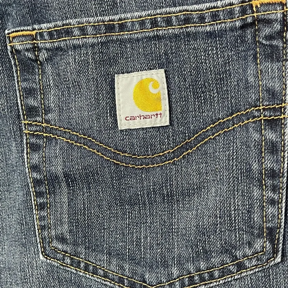 Carhartt Jeans Men’s Relaxed Fit Blue‎ Denim Workwear Straight Leg USA 38X30